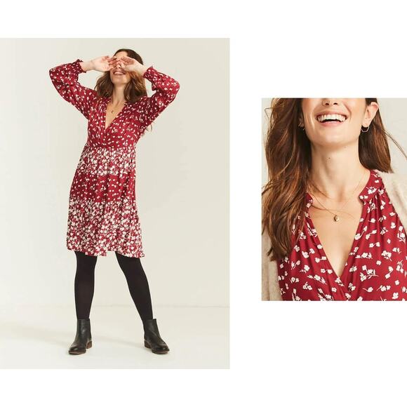 FAT FACE LEXI Poppy Meadow Dress Scarlet Red USA Sz 2 NWT - Picture 2 of 11